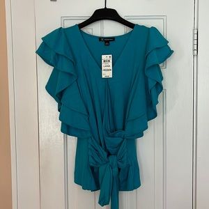 I.N.C. International Concepts, cotton blouse, size large. 100% cotton. Teal.